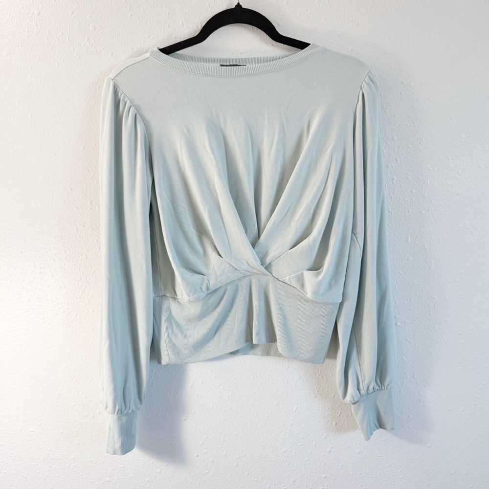 Express Light Blue Twist Front Blouse‎